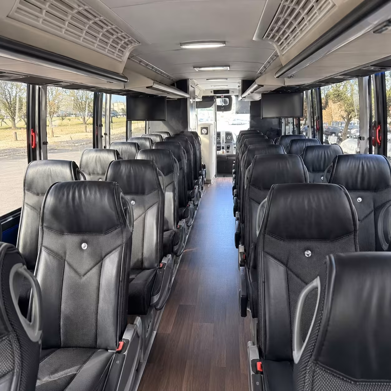 56 passenger charter bus inside
