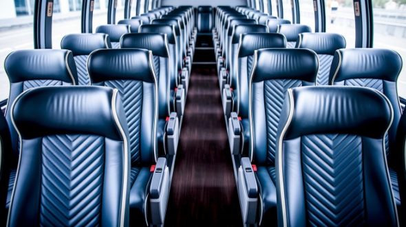 nampa 54 passenger charter bus inside