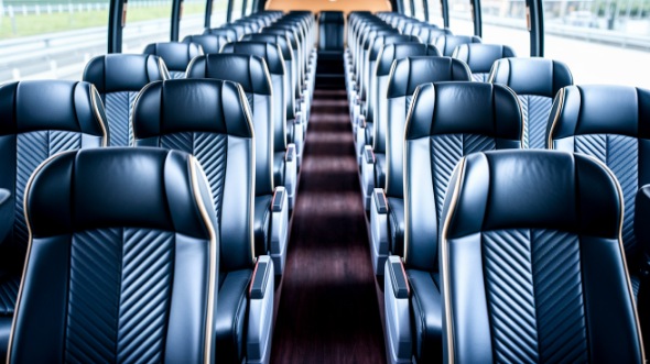 nampa 55 passenger charter bus inside