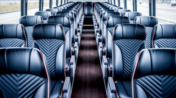 nampa 56 passenger charter bus inside
